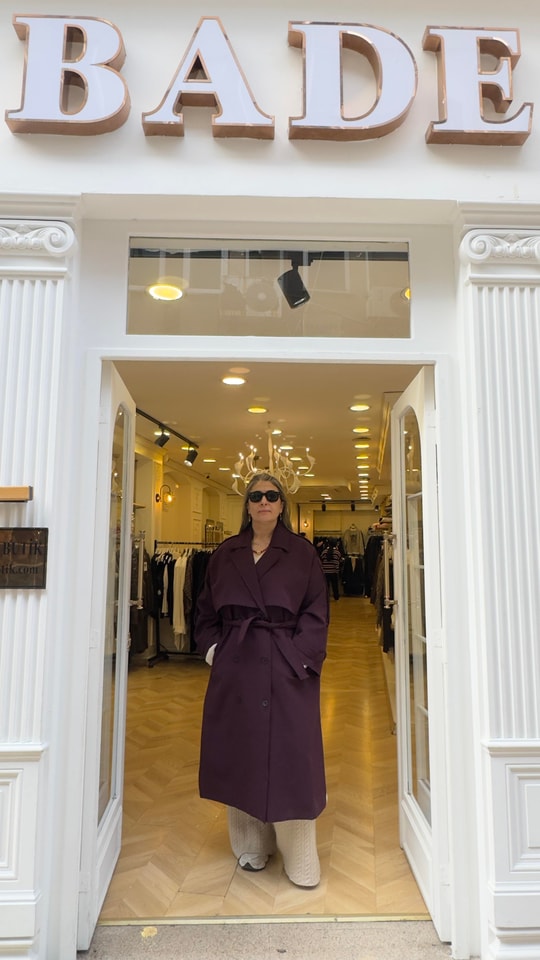 Mürdüm Oversize Astarlı Yumuşacık Aren Trenç