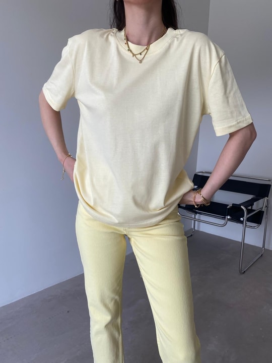 Sarı Basic Nora Tişört
