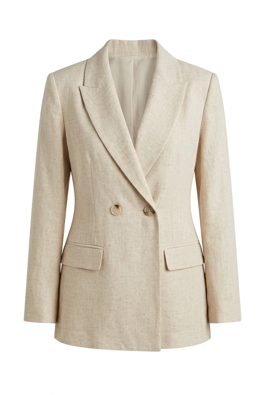 Taş Rengi Keten Blazer Ceket