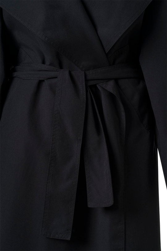 Siyah Kuşaklı Mevsimlik İnce Trençkot SİYAH