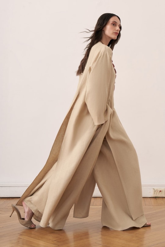 The Kheesa Linen Blouse Wheat Color
