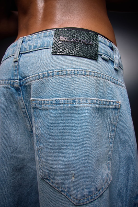 Erkek Açık Mavi Baggy Denim Pantolon