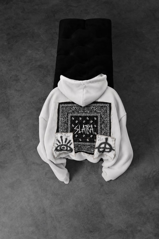 Erkek Beyaz Relic Patch Detay Oversize Hoodie