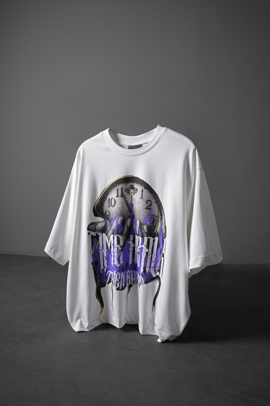 Erkek Beyaz Time Heals Baskılı Oversize Tshirt