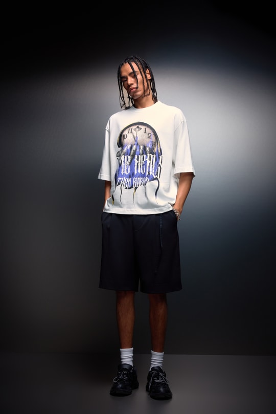 Erkek Beyaz Time Heals Baskılı Oversize Tshirt