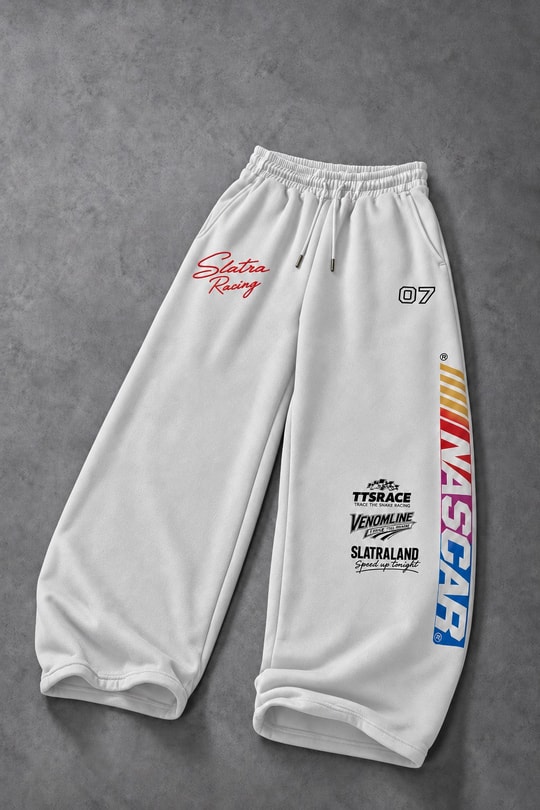 Erkek Beyaz Venomline Baggy Eşofman