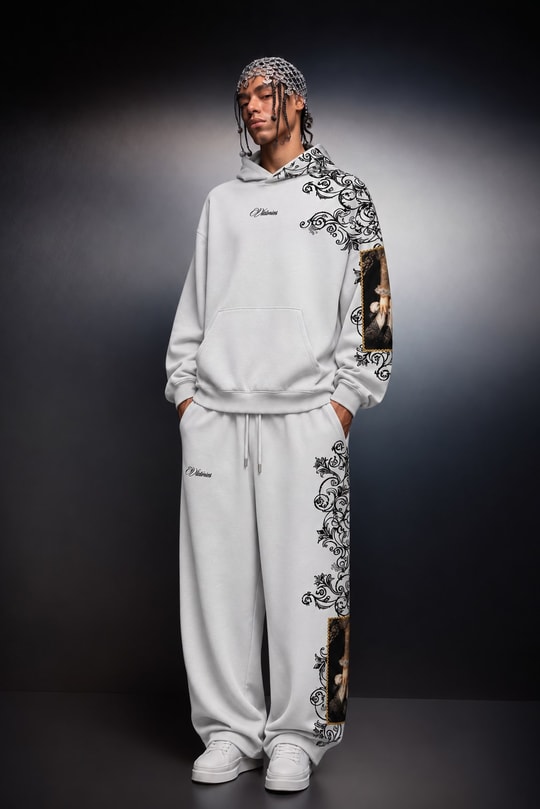 Erkek Beyaz Victories Kol Patch Oversize Hoodie