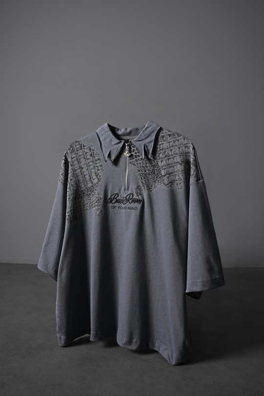 Erkek Füme Backroom Box Fit Polo Yaka Tshirt