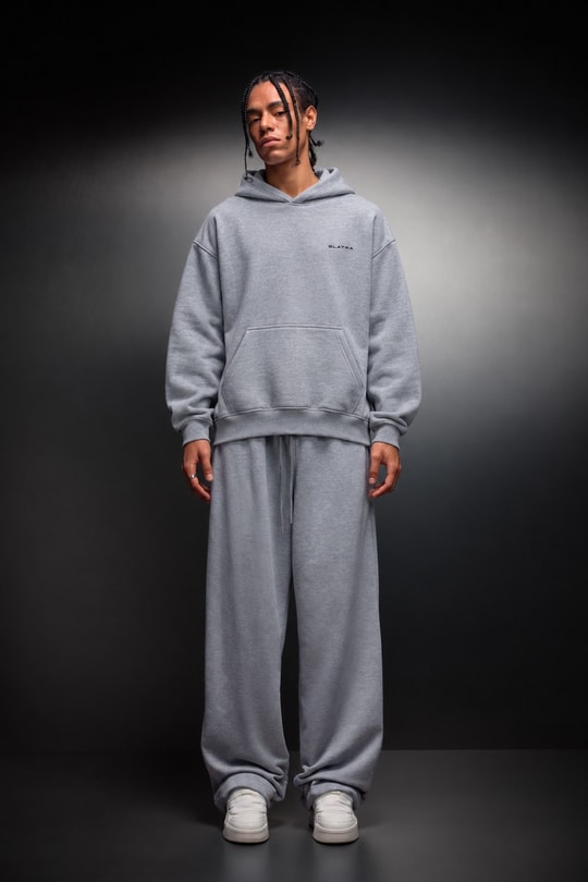 Erkek Gri Basic Baggy Eşofman