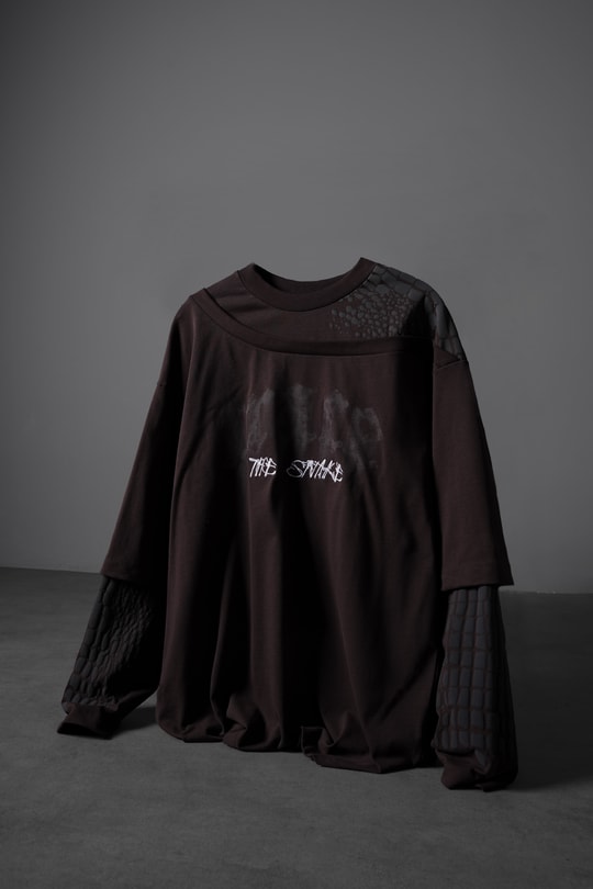 Erkek Kahverengi Symphony Of Shadow Oversize Uzun Kollu Tshirt