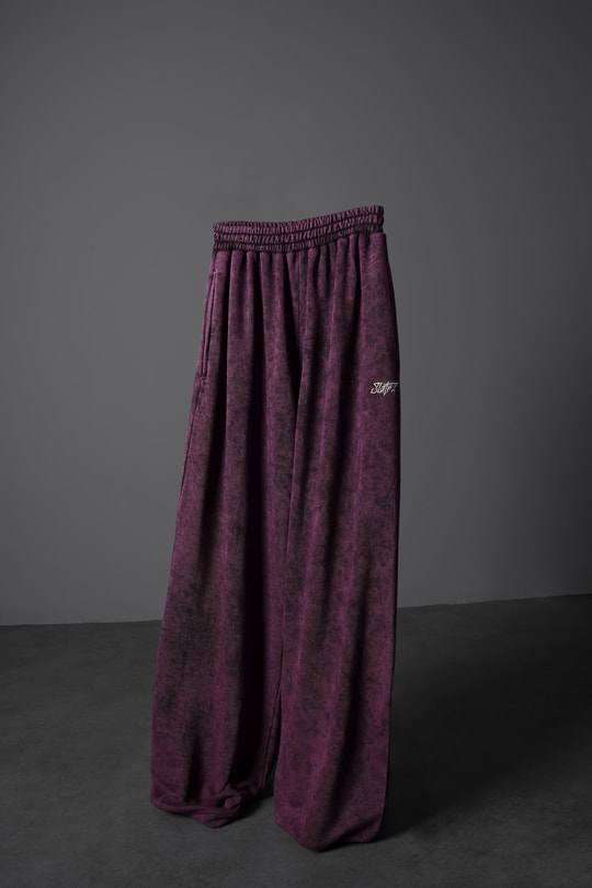 Erkek Mürdüm Basic Yıkama Efektli Baggy Eşofman