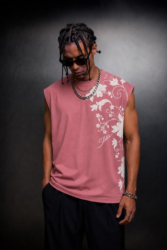 Erkek Pembe Ascend Sıfır Kol Oversize Atlet