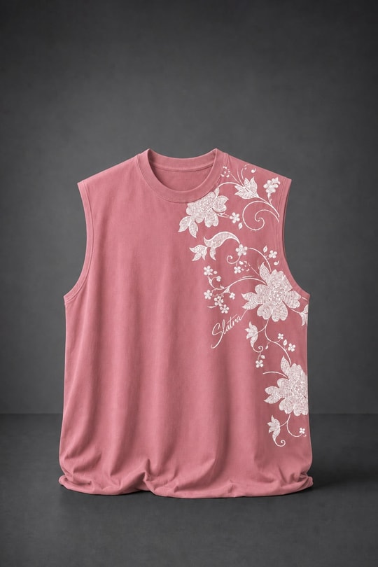 Erkek Pembe Ascend Sıfır Kol Oversize Atlet