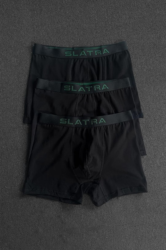 Erkek Siyah Basic 3lü Boxer