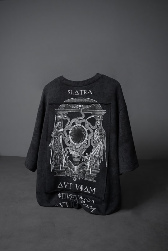 Erkek Siyah İnveniam Patchli Oversize Yıkama Efektli Tshirt