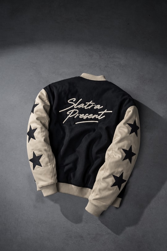 Erkek Siyah Present Nakışlı Bomber Ceket