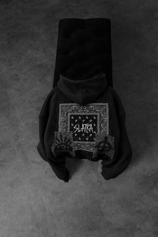 Erkek Siyah Relic Patch Detay Oversize Hoodie