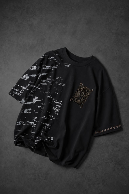 Erkek Siyah Semantic Decay Baskı Oversize Tshirt