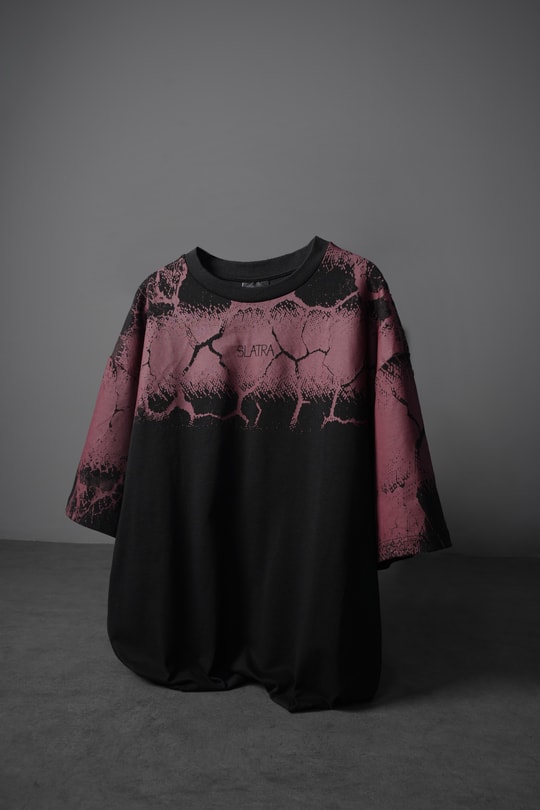 Erkek Siyah Thunder Kabartma Baskı Oversize Tshirt