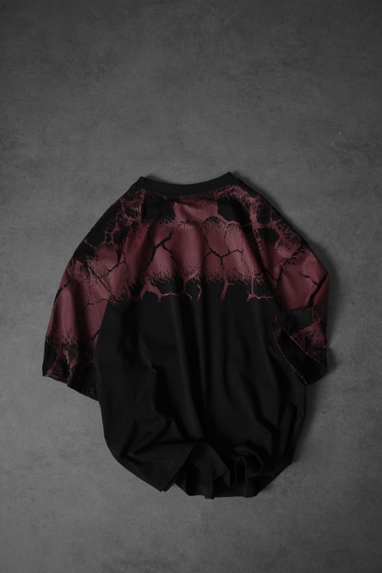 Erkek Siyah Thunder Kabartma Baskı Oversize Tshirt