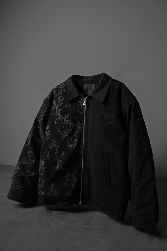 Erkek Siyah Timeless Form Nakışlı Boxy Fit Ceket