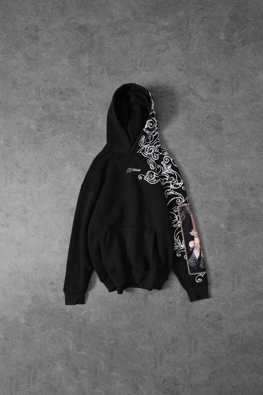 Erkek Siyah Victories Kol Patch Oversize Hoodie
