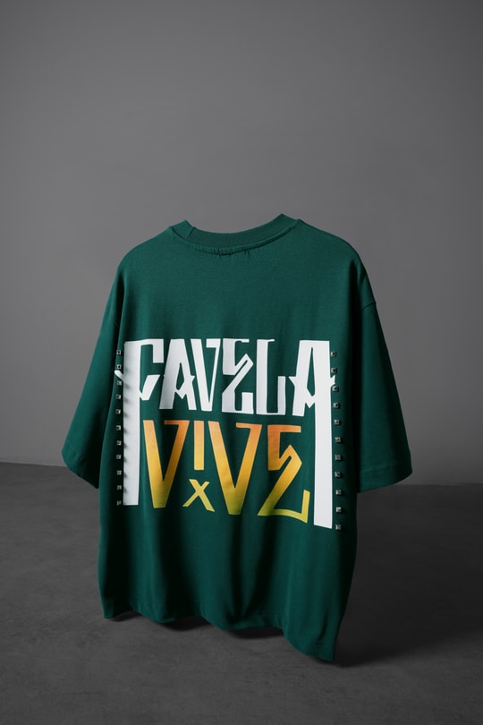 Erkek Slatra Yeşili Favela Baskılı Zımbalı Box Fit Tshirt