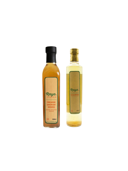 Organik Elma Sirkesi 500 ml ve Enginar Sirkesi 500 ml Seti