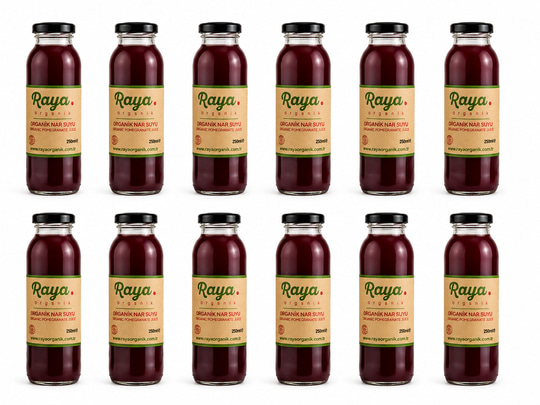 Organik Nar Suyu 250 ml x 12'li Paket – Cam Şişe Nar Suyu (12 Adet)