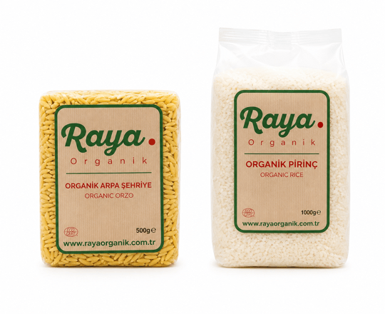 Organik Pirinç 1 kg - Organik Arpa Şehriye 500 gr 2'li Set