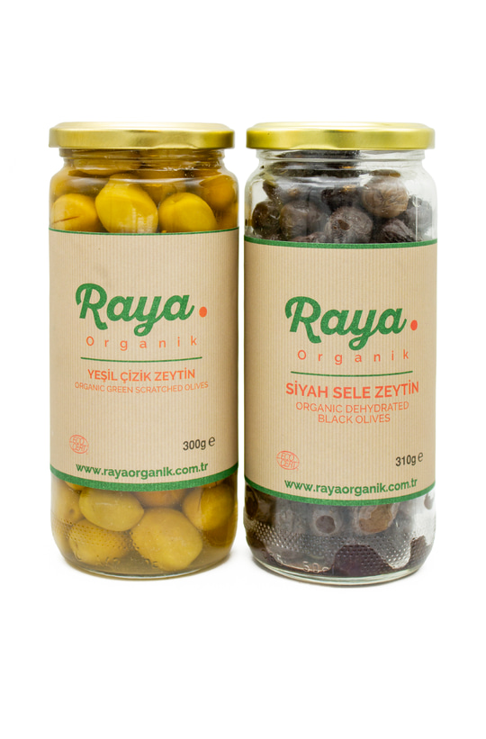Organik Yeşil Zeytin ve Siyah Zeytin 2'li Set 500 cc