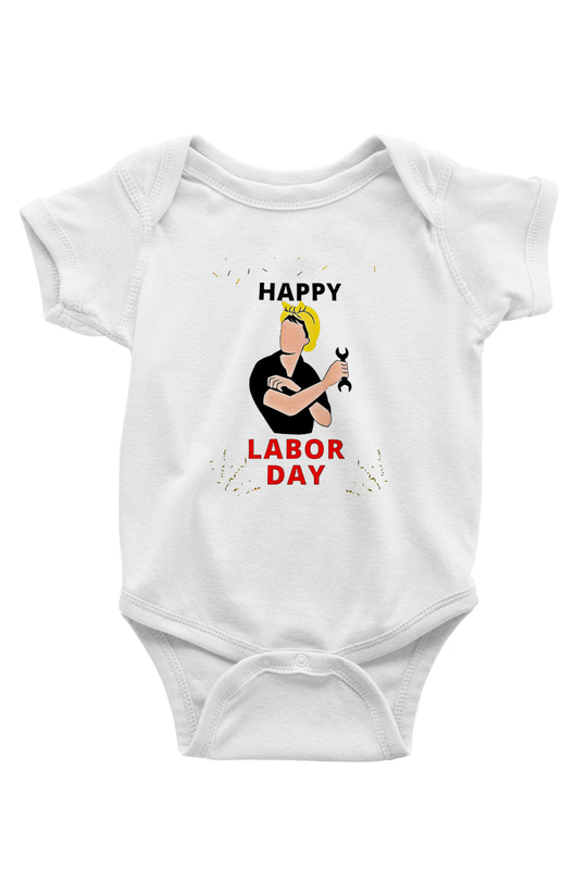 1 Mayıs Baskılı Beyaz Unisex Bebek Body - Zıbın