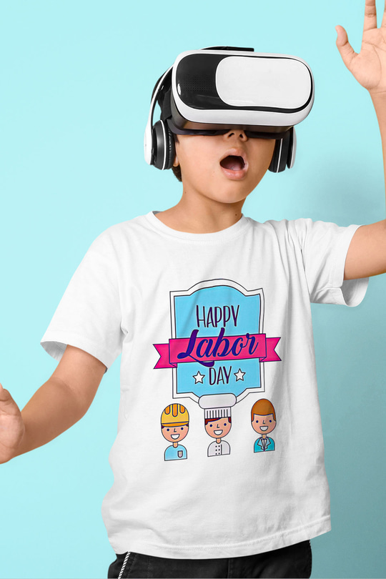 1 Mayıs Baskılı Beyaz Unisex Beyaz Çocuk Tişört - Tshirt
