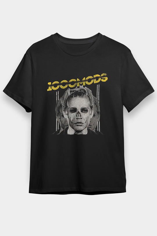 1000mods Baskılı Unisex Siyah Tişört - Tshirt