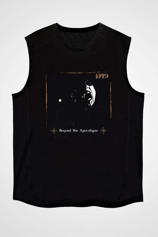 1349 Baskılı Unisex Siyah Kolsuz Tişört