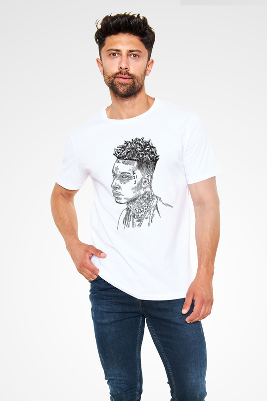 21 Savage Baskılı Unisex Beyaz Tişört - Tshirt