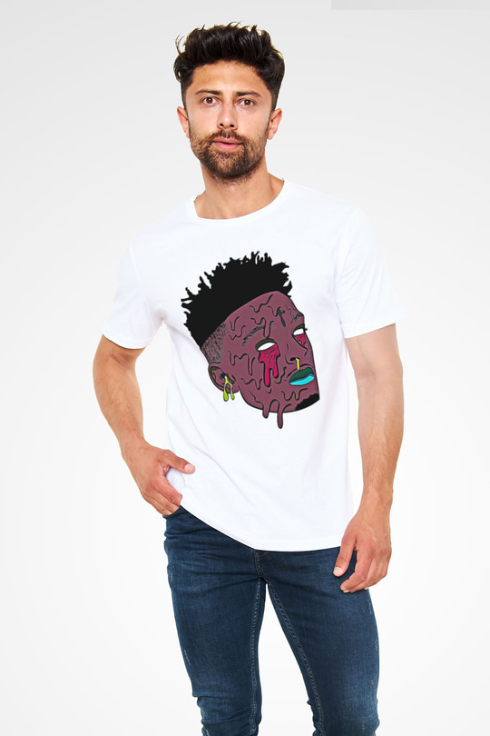 21 Savage Baskılı Unisex Beyaz Tişört - Tshirt