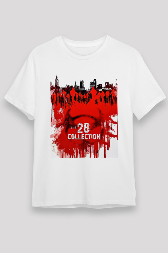 28 Days Later Unisex Baskılı Beyaz Tişört - Tshirt