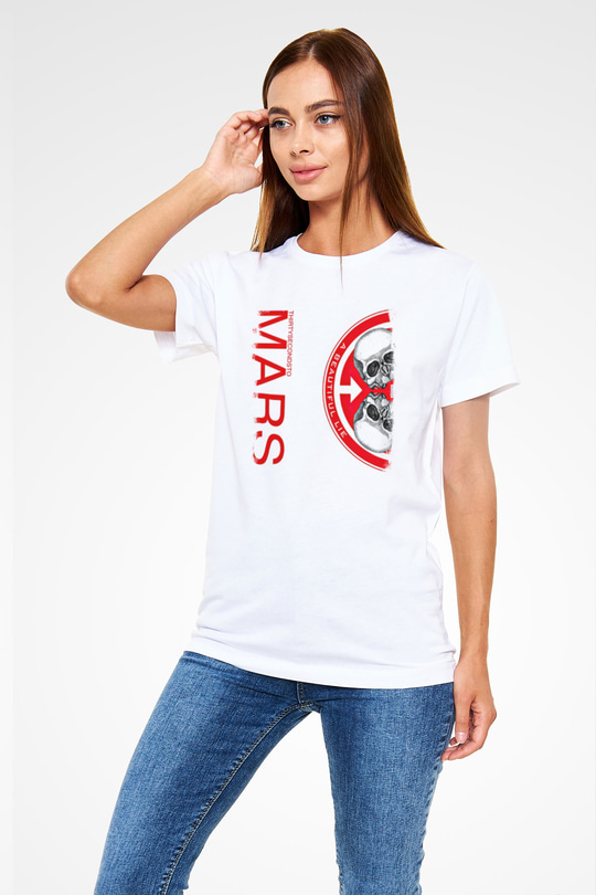 30 Seconds To Mars Baskılı Unisex Beyaz Tişört