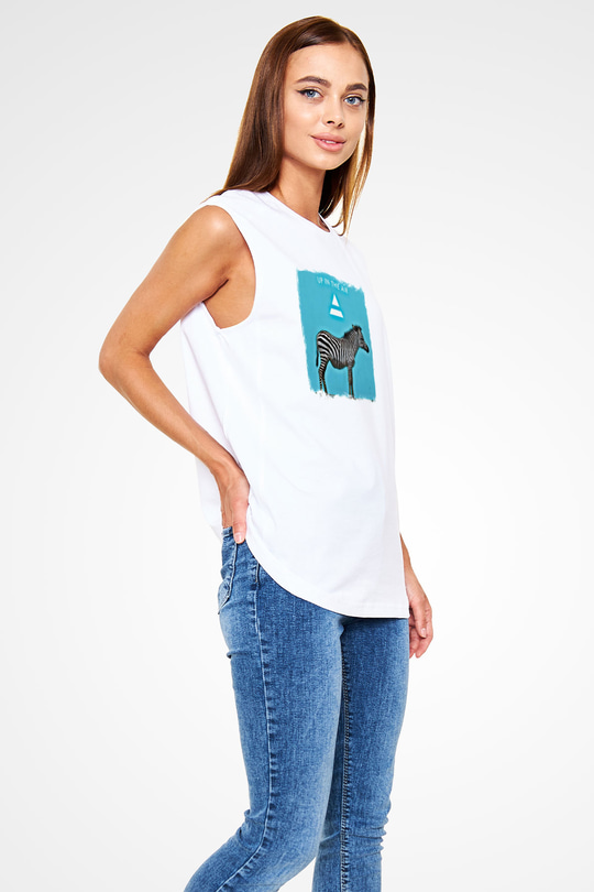 30 Seconds To Mars Baskılı Unisex Beyaz Kolsuz Tişört