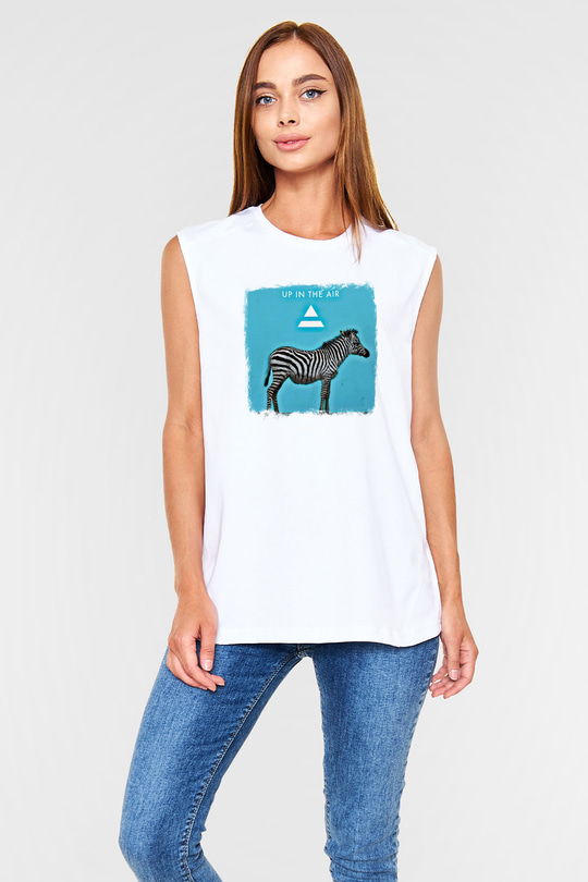 30 Seconds To Mars Baskılı Unisex Beyaz Kolsuz Tişört