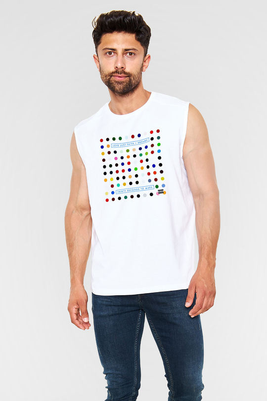 30 Seconds To Mars Baskılı Unisex Beyaz Kolsuz Tişört