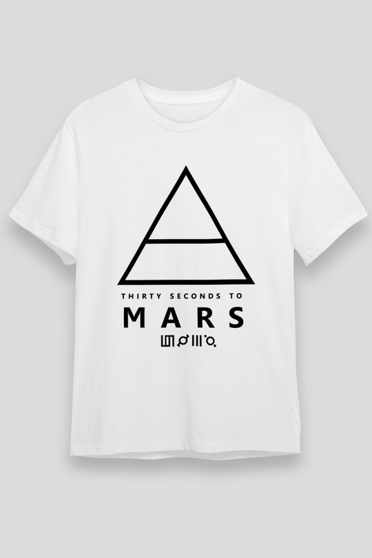 30 Seconds To Mars Baskılı Unisex Beyaz Tişört