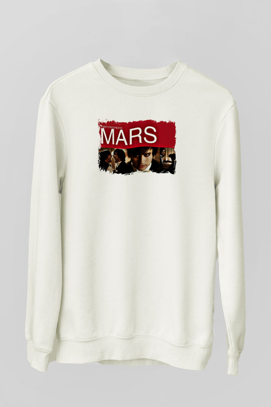 30 Seconds To Mars Baskılı Unisex Beyaz Sweatshirt