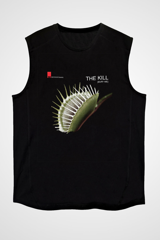 30 Seconds To Mars Baskılı Unisex Siyah Kolsuz Tişört