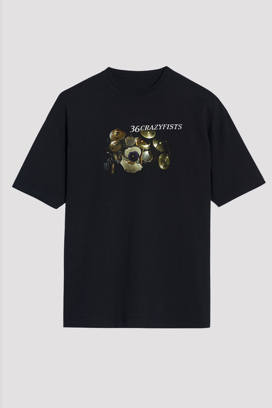 36 Crazyfists Baskılı Unisex Siyah Oversize Tişört - Tshirt