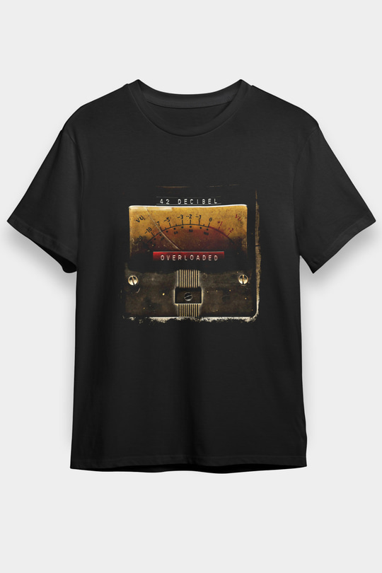42 decibel Baskılı Unisex Siyah Tişört