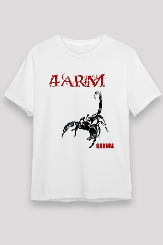 4arm Baskılı Unisex Beyaz Tişört - Tshirt