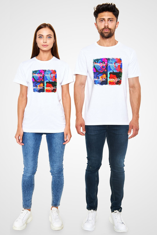5 Seconds Of Summer Baskılı Unisex Beyaz Tişört