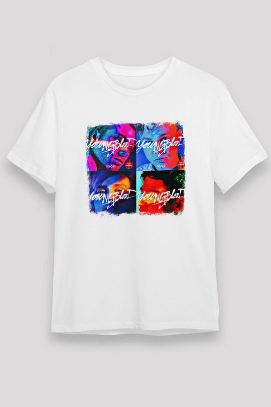 5 Seconds Of Summer Baskılı Unisex Beyaz Tişört